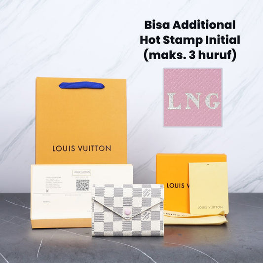Dompet Louis Vuitton Compact Damier Azure Pink Wallet